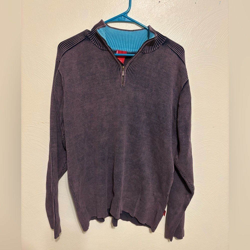 Levi’s Vintage Ribbed Half Zip Sweater – L – Made in Hong Kong